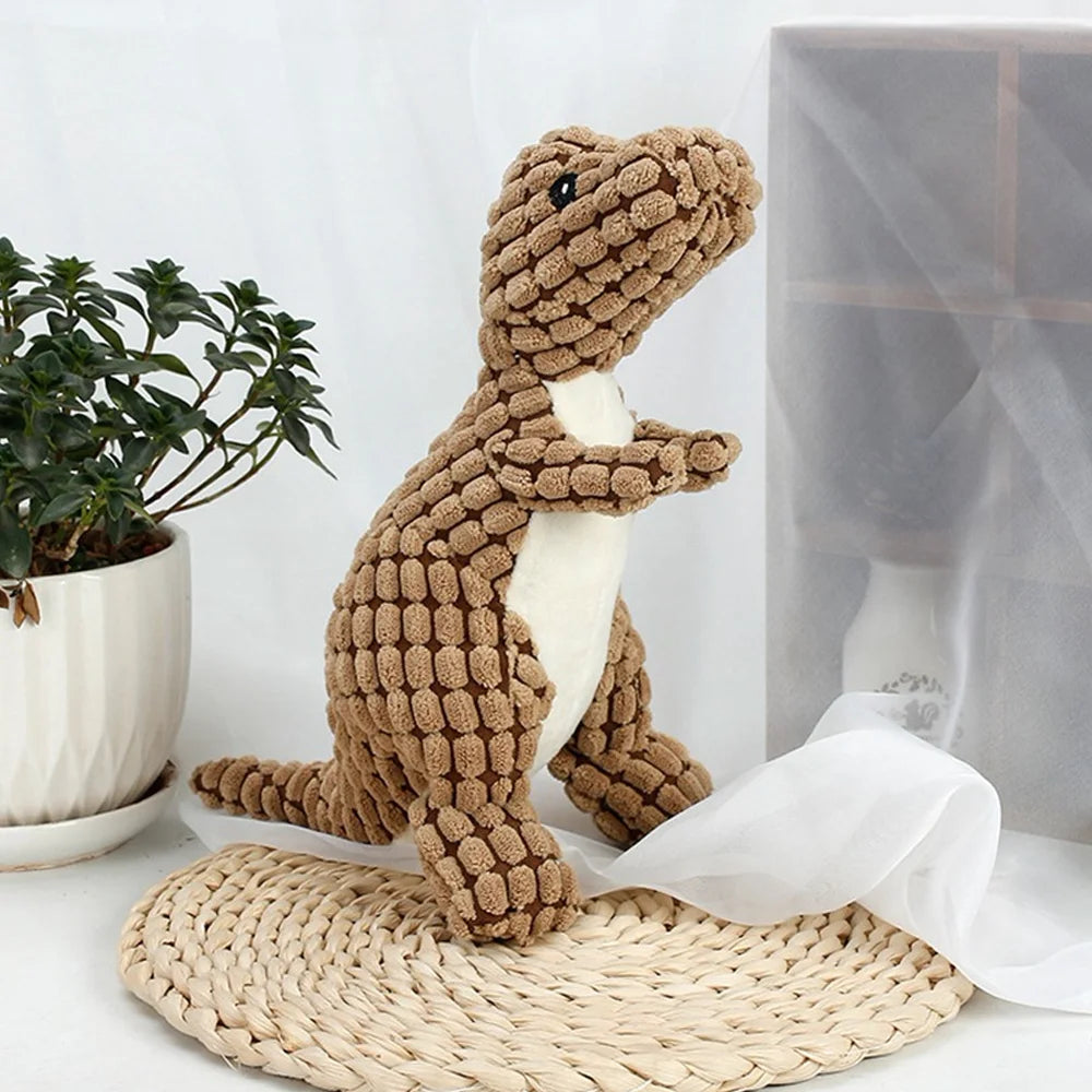 Plush Dinosaur Interactive Toy for Dogs