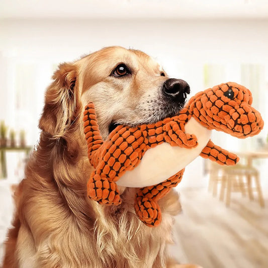 Plush Dinosaur Interactive Toy for Dogs